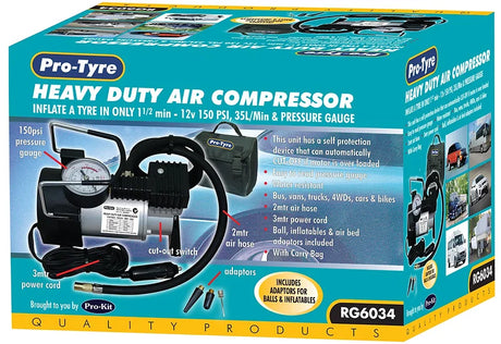 12V Air Compressor 150psi 30lpm Heavy Duty - Pro Tyre