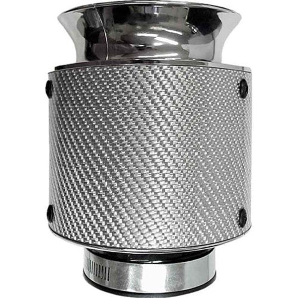 Air Filter Pod Style Real Carbon Performance Filter Silver - JetCo