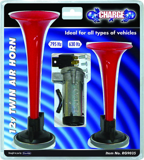 Air Horn Twin 630Hz & 795Hz, With Compressor & All Fittings - Charge | Universal Auto Spares