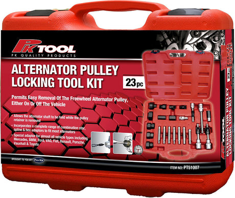 Alternator Pulley Remover Kit 23 Piece 1/2" DR - PKTool