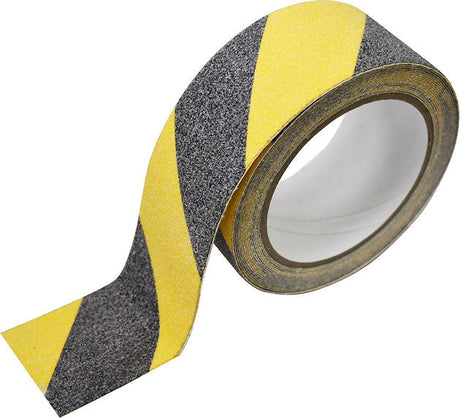 Anti-Slip Tape Yellow & Black 48mm x 5m Durable, Abrasive Surface - Pro-Kit | Universal Auto Spares