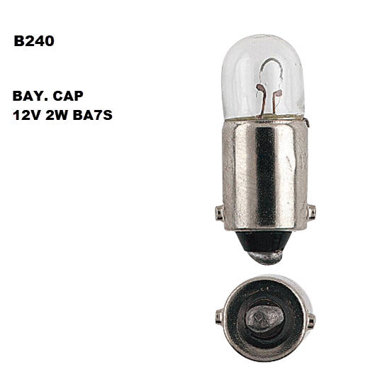 Bay. Cap 12V 2W BA7S 1 = Box OF 10 B240 - eXelite | Universal Auto Spares