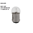 Bay Cap 24V 10W BA15D 1 = Box of 10 B361APR - Exelite