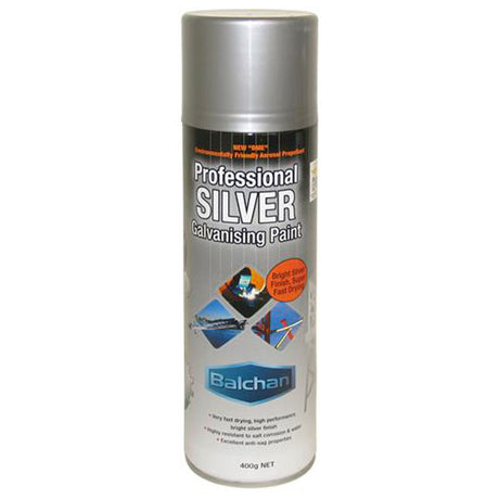 Professional Silver Zinc-Rich Galvanising Paint Aerosol 400g - Balchan | Universal Auto Spares