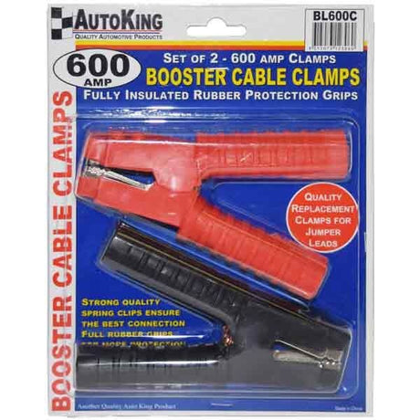 Battery Booster Clamps Pair 400-600AMP Rubber Grips - AUTOKING | Universal Auto Spares