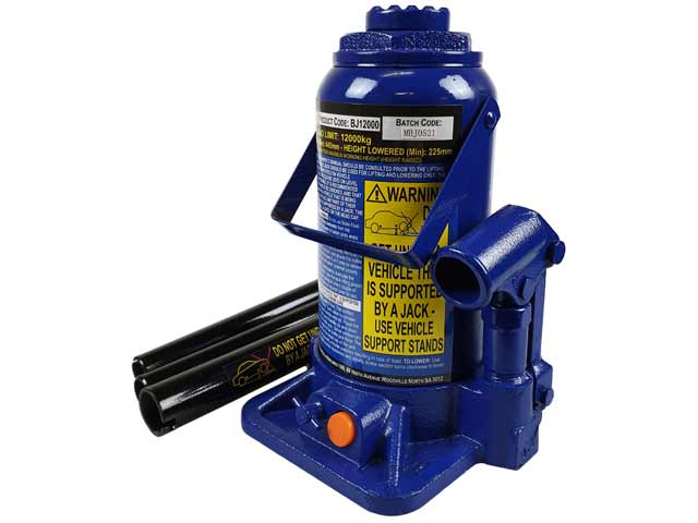 Hydraulic Bottle Jack 12000KG 225mm Lowered - Tool King