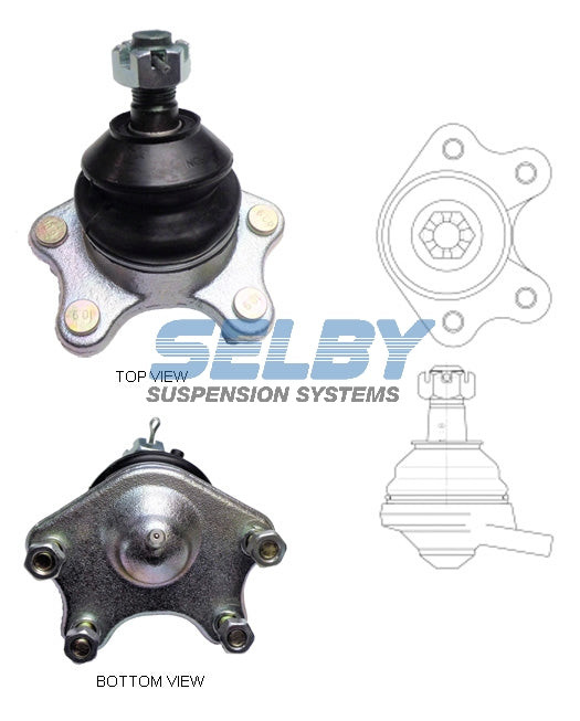 Ball Joint Upper 4 Fits RUNNER, HILUX KZN165, LN6, LN1, RN6, RN1, RZN1, YN6 BJ500 - SELBY