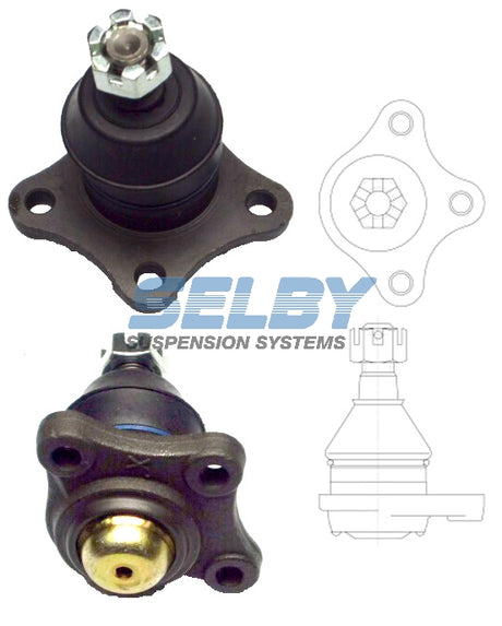 Ball Joint Front Upper Fits MITSUBISHI PAJERO SPORT 96-06, PAJERO 91-00, TRITON 96-04 4WD, L200 96-04 4WD BJ820 - SELBY