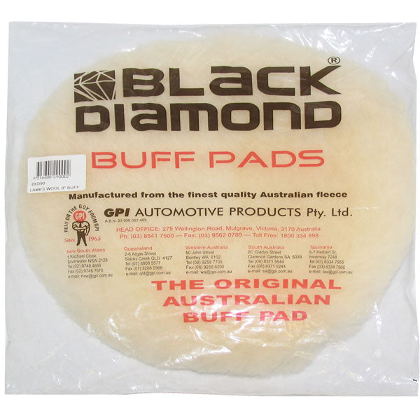Lambswool Buff Pad 9'' Tie - Black Diamond