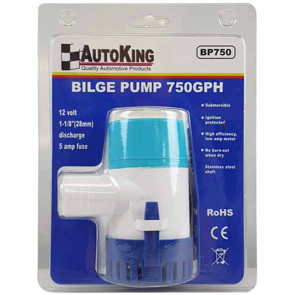 Bilge Pump 12V 750GPH Submersible 2.5AMP - AUTOKING