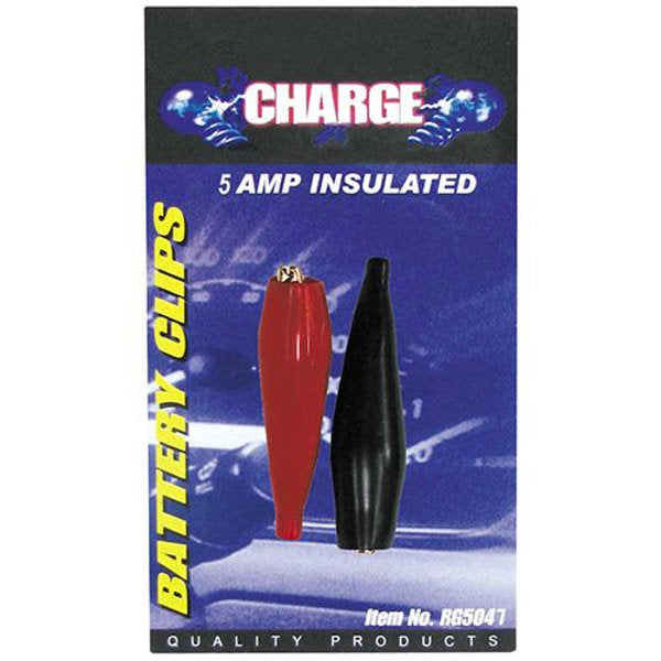 Battery Clip 2 Piece 5AMP Insulated - Charge