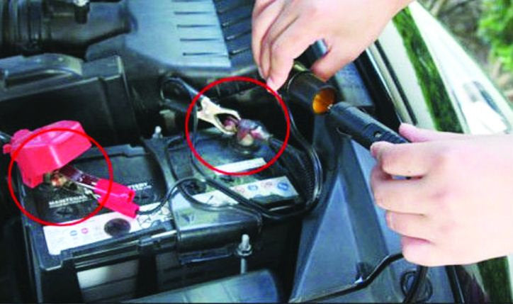 Battery Lighter Accessory Socket With Battery Clamps 12/24V - Charge