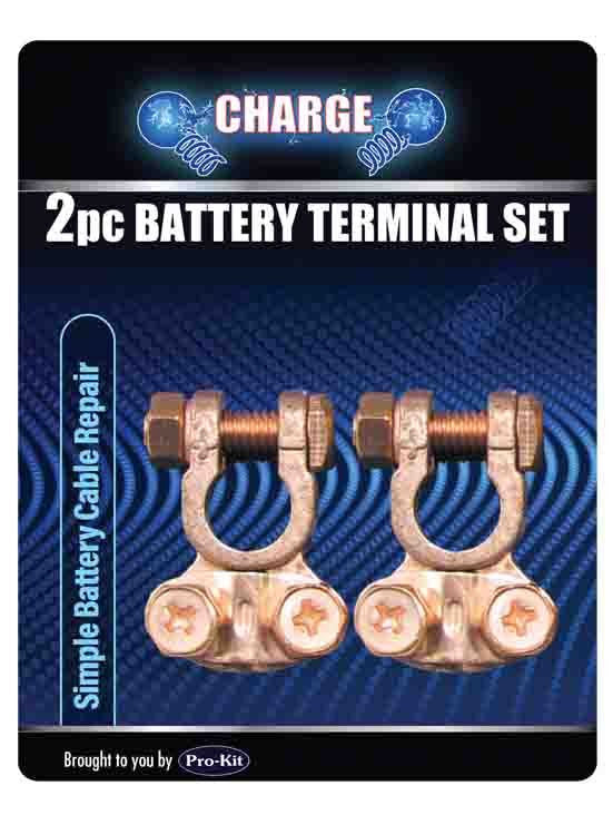 Battery Terminal 2 Piece Brass Saddle Type Small - Charge