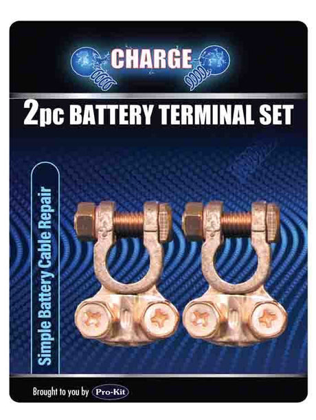 Battery Terminal 2 Piece Brass Saddle Type Small - Charge | Universal Auto Spares