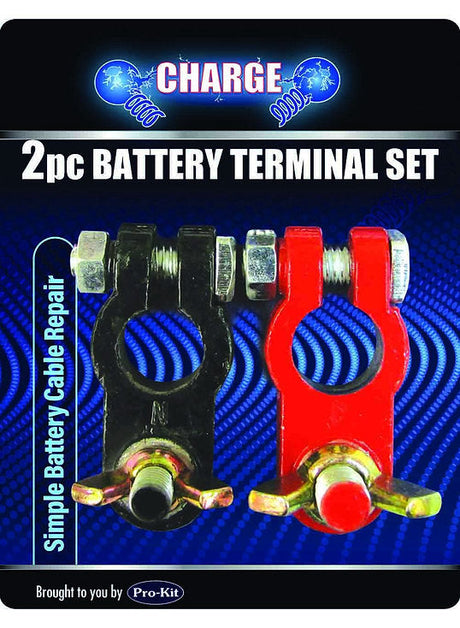 Battery Terminal 2 Piece Red & Black Marine Type Lead - Charge