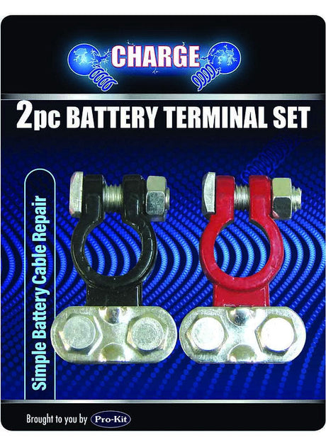 Battery Terminal 2 Piece Red & Black Saddle Type Lead - Charge