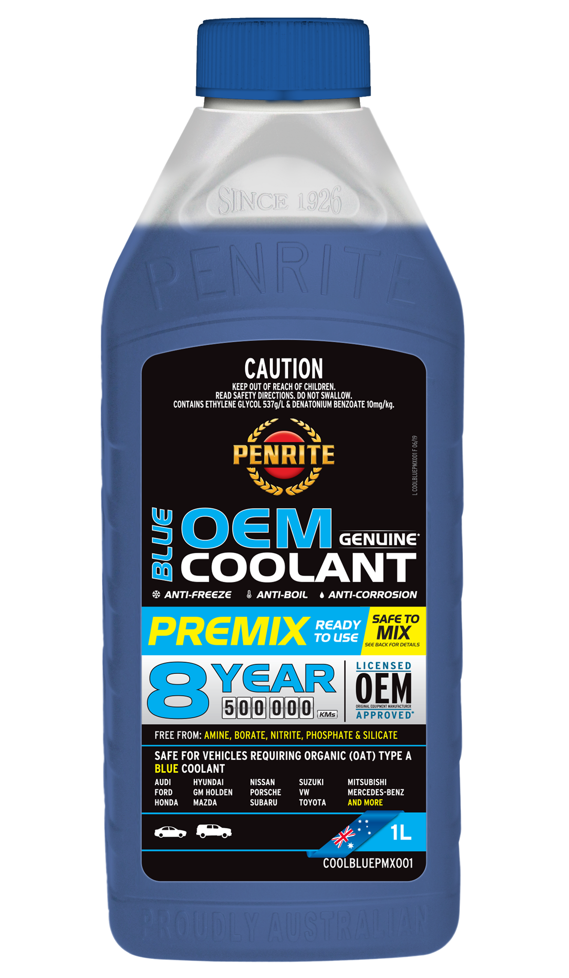 Blue OEM Coolant Premix - Penrite 1L