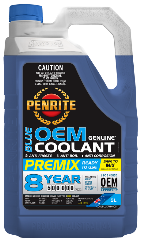 Blue OEM Coolant Premix - Penrite 5L