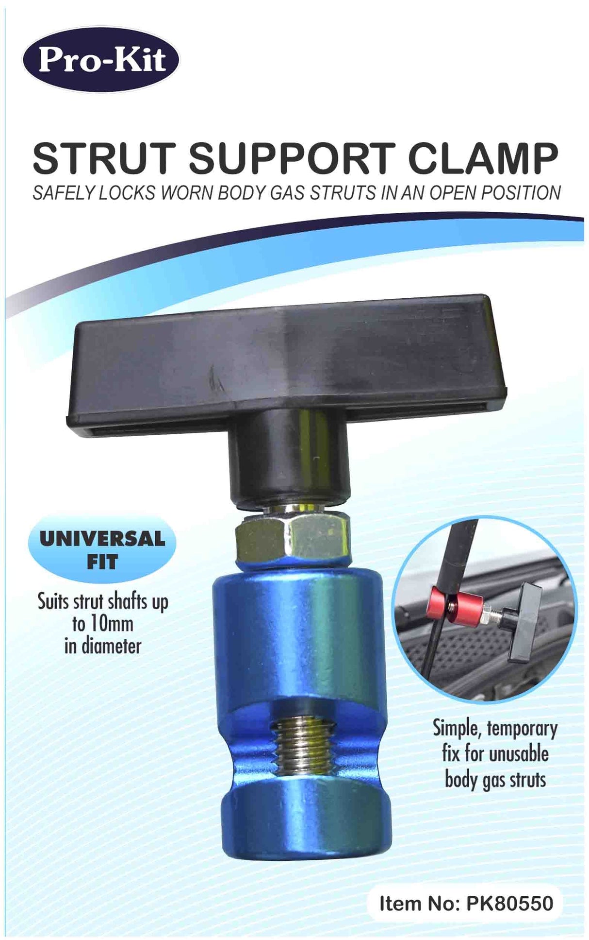Bonnet, Tailgate & Boot Strut Locking Clamp - Pro-kit