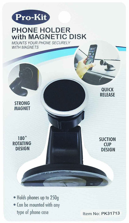 Bracket Mounted with Magnetic Disk Quick Release Phone & Navigator Holder - PKTool