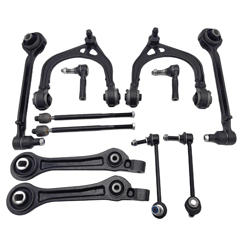 12 Pieces Full Set Front Lower Upper Control Arms Kit Fit For Chrysler 300 C LE LX 2004-2012 - Machter