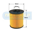 Cartridge Filters Fits Holden Astra Ts, Barina (01-04), Vectra Jr, Js CF2591 - Transgold | Universal Auto Spares