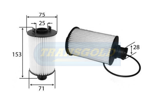 Cartridge Filters Fits Landrover Discovery / Jaguar F Type (WCO193) CF2814 - Transgold | Universal Auto Spares