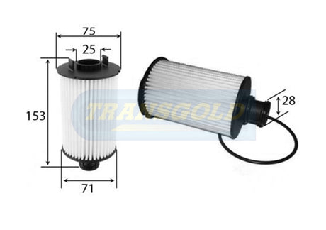 Cartridge Filters Fits Landrover Discovery / Jaguar F Type (WCO193) CF2814 - Transgold | Universal Auto Spares