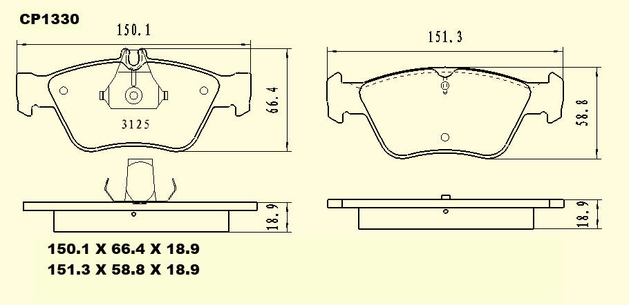 Ceramic DB1330 Brake Pads DB1330 CP1330 - Premier Performance Auto Parts | Universal Auto Spares