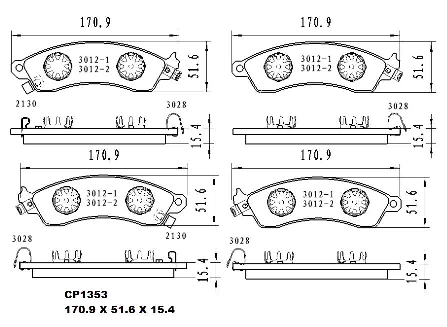 Ceramic Brake Pads CP1353 (DB1353) - Premier Performance Auto Parts