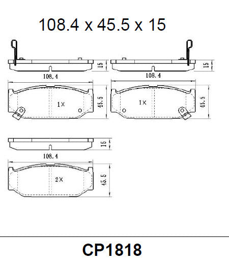 Ceramic Brake Pads CP1818 (DB1818) - Premier Performance Auto Parts