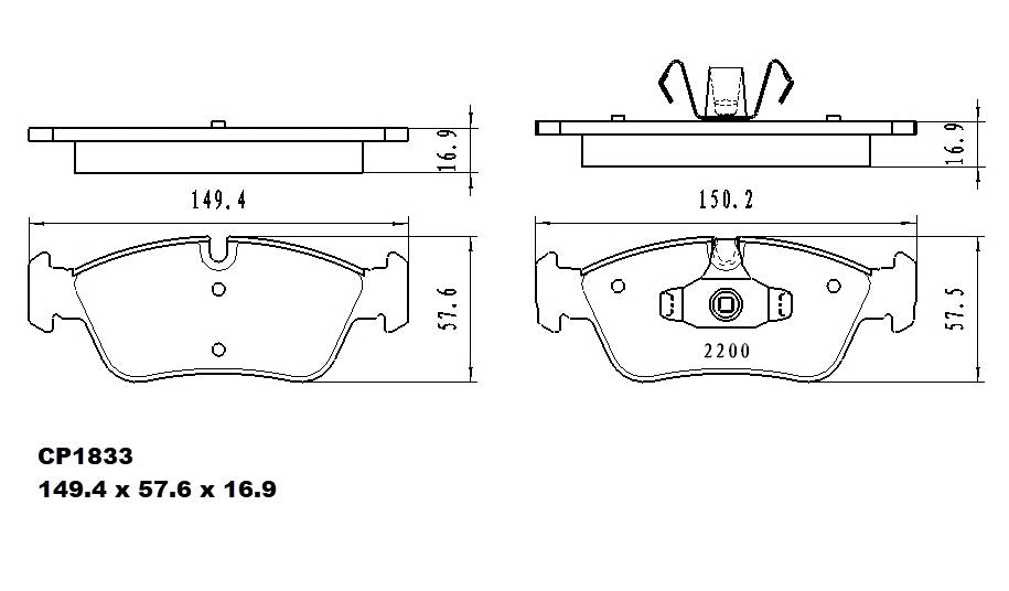 Ceramic Brake Pads CP1833 (DB1833) - Premier Performance Auto Parts