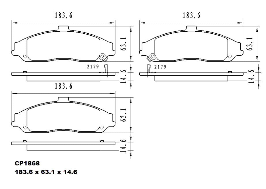 Ceramic Brake Pads CP1868 (DB1868) - Premier Performance Auto Parts