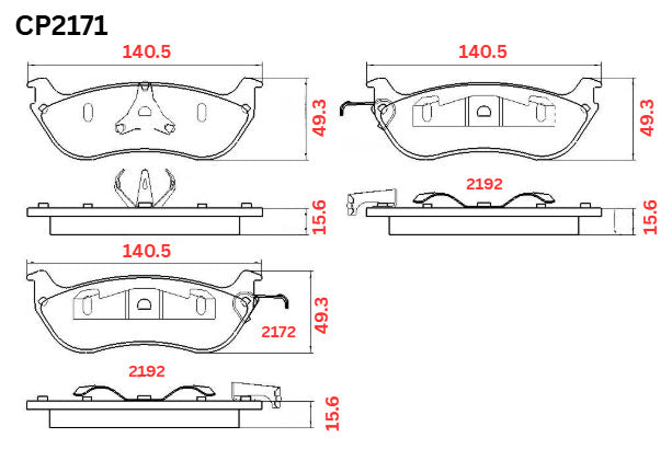 Ceramic DB2171 Brake Pads DB2171 CP2171 - Premier Performance Auto Parts | Universal Auto Spares