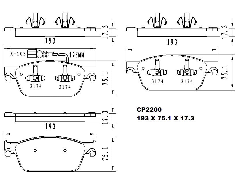 Ceramic Brake Pads CP2200 (DB2200) - Premier Performance Auto Parts