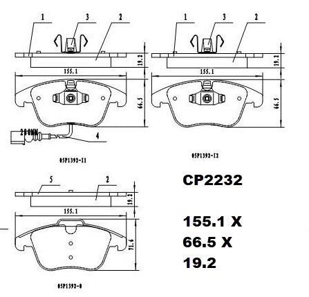 Ceramic Brake Pads CP2232 (DB2232 / CP5029) - Premier Performance Auto Parts | Universal Auto Spares