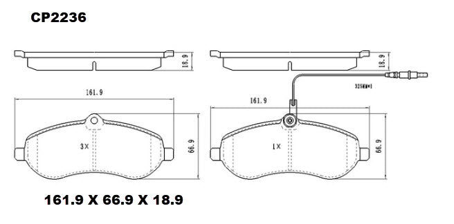 Front Ceramic Brake Pads CP2236 (DB2236) - Premier Performance Auto Parts