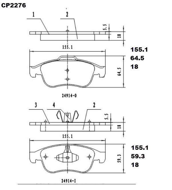 Ceramic Brake Pads CP2276 (DB2276) - Premier Performance Auto Parts