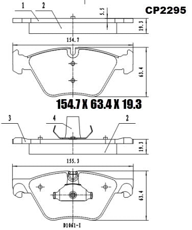 Ceramic Brake Pads CP2295 - Premier Performance Auto Parts | Universal Auto Spares
