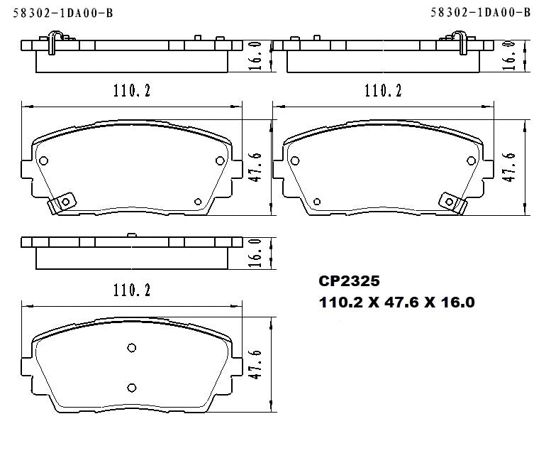 Ceramic Brake Pads CP2325 (DB2325) - Premier Performance Auto Parts