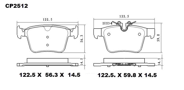 Ceramic Brake Pads CP2512 (DB2512 / CP5072) - Premier Performance Auto Parts