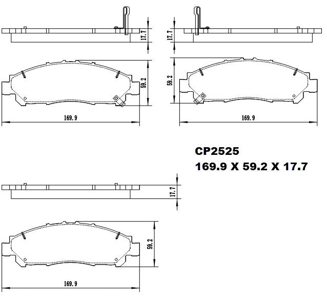 Ceramic Brake Pads CP2525 (DB2525 / CP5008) - Premier Performance Auto Parts