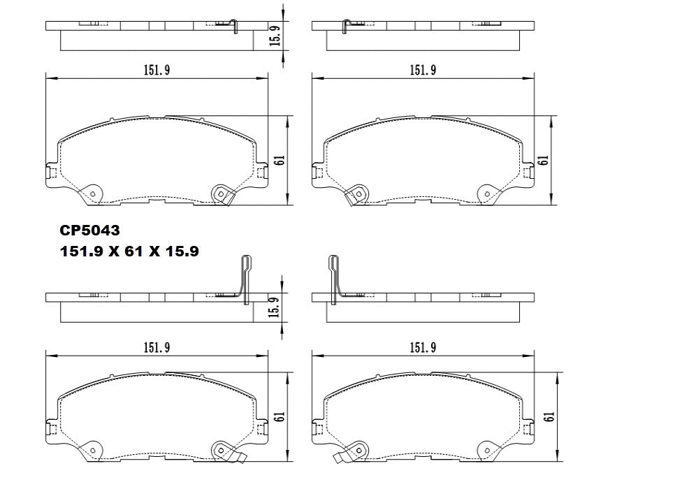 Ceramic Brake Pads CP2533 (DB2533 / CP5043) - Premier Performance Auto Parts