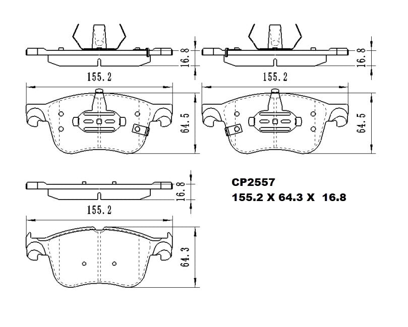 Ceramic Brake Pads CP2557 (DB2557) - Premier Performance Auto Parts