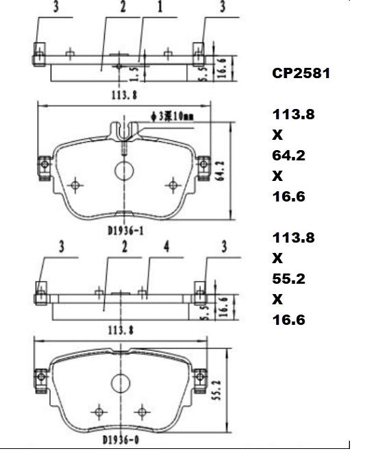 Ceramic Brake Pads CP2581 (DB2581) - Premier Performance Auto Parts