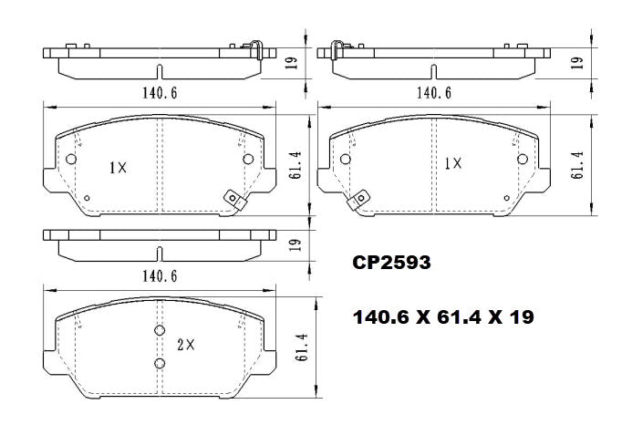 Ceramic Brake Pads CP2593 (DB2593 / CP5064) - Premier Performance Auto Parts