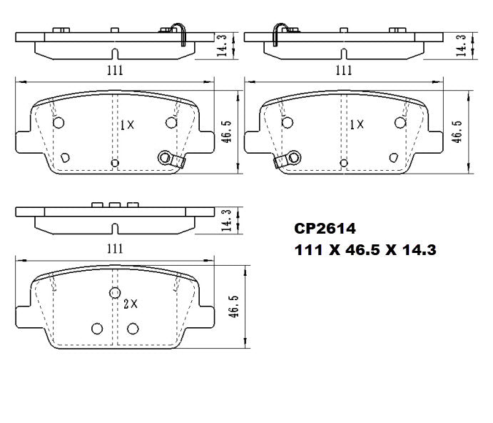 Ceramic Brake Pads CP2614 (DB2614) - Premier Performance Auto Parts