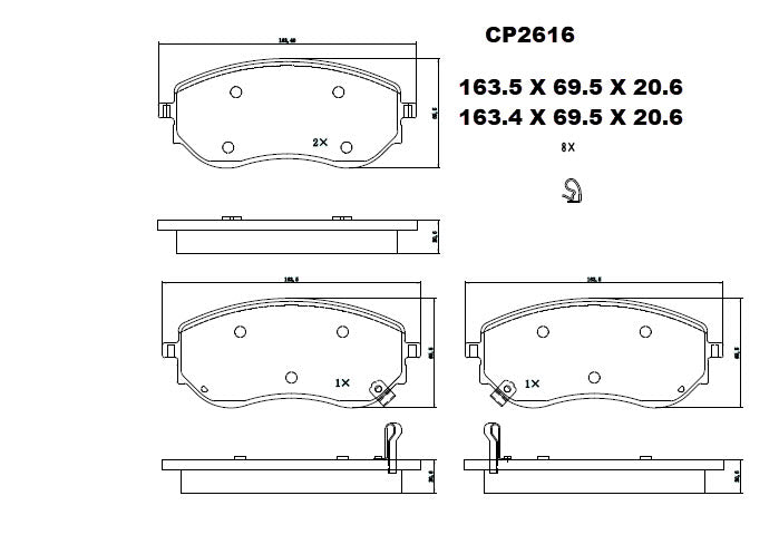 Ceramic DB2616 Brake Pads (CP5079) DB2616 CP2616 - Premier Performance Auto Parts | Universal Auto Spares
