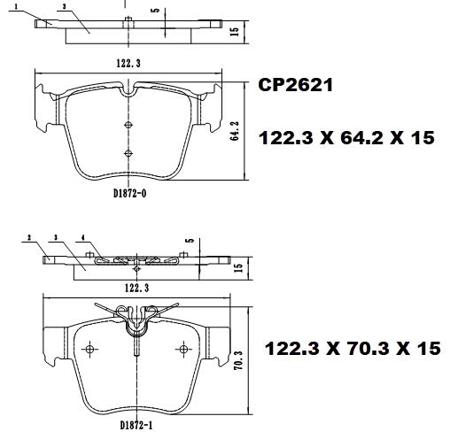 Ceramic DB2621 Brake Pads DB2621 CP2621 - Premier Performance Auto Parts | Universal Auto Spares