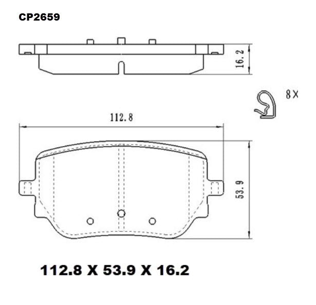 Ceramic Brake Pads CP2659 (DB2659 / CP5057) – Premier Performance Auto Parts
